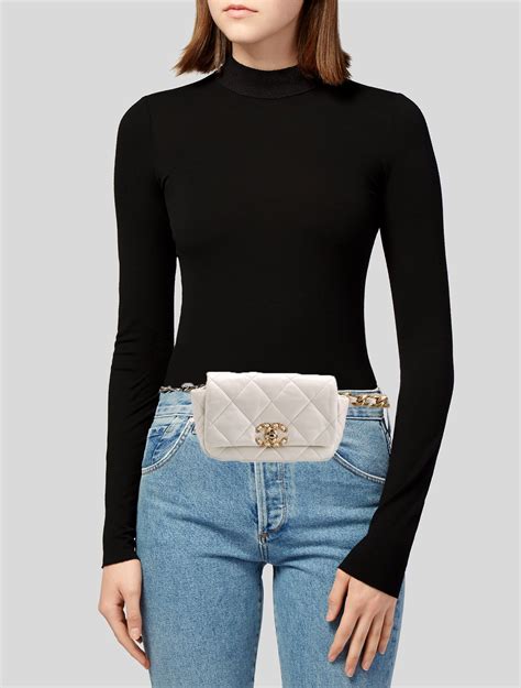 chanel 19 waist bag white|chanel waist bag price.